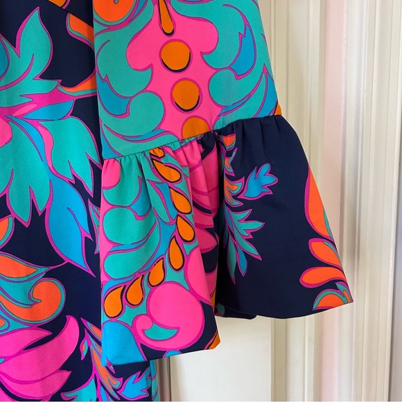 JB by Julie Brown Vibrant Multicolor V Neck Shift Dress Size Large - Picture 4 of 6